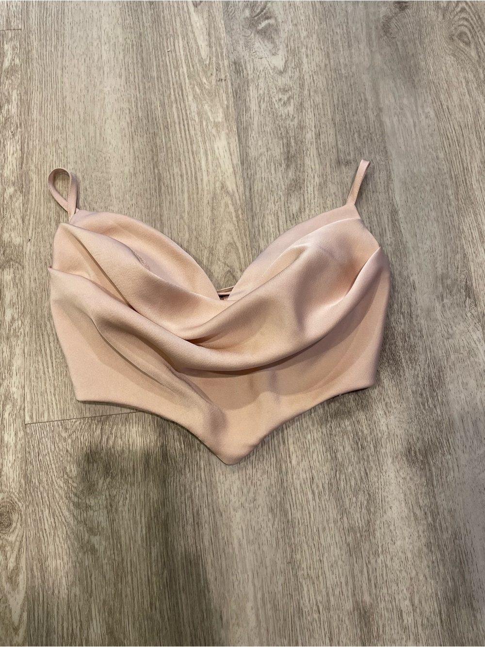 Anna Grace Blush Pink Draped Crop Cami